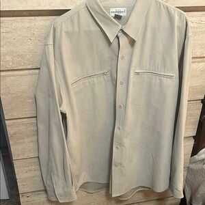 Men's Beige Button Down Shirt